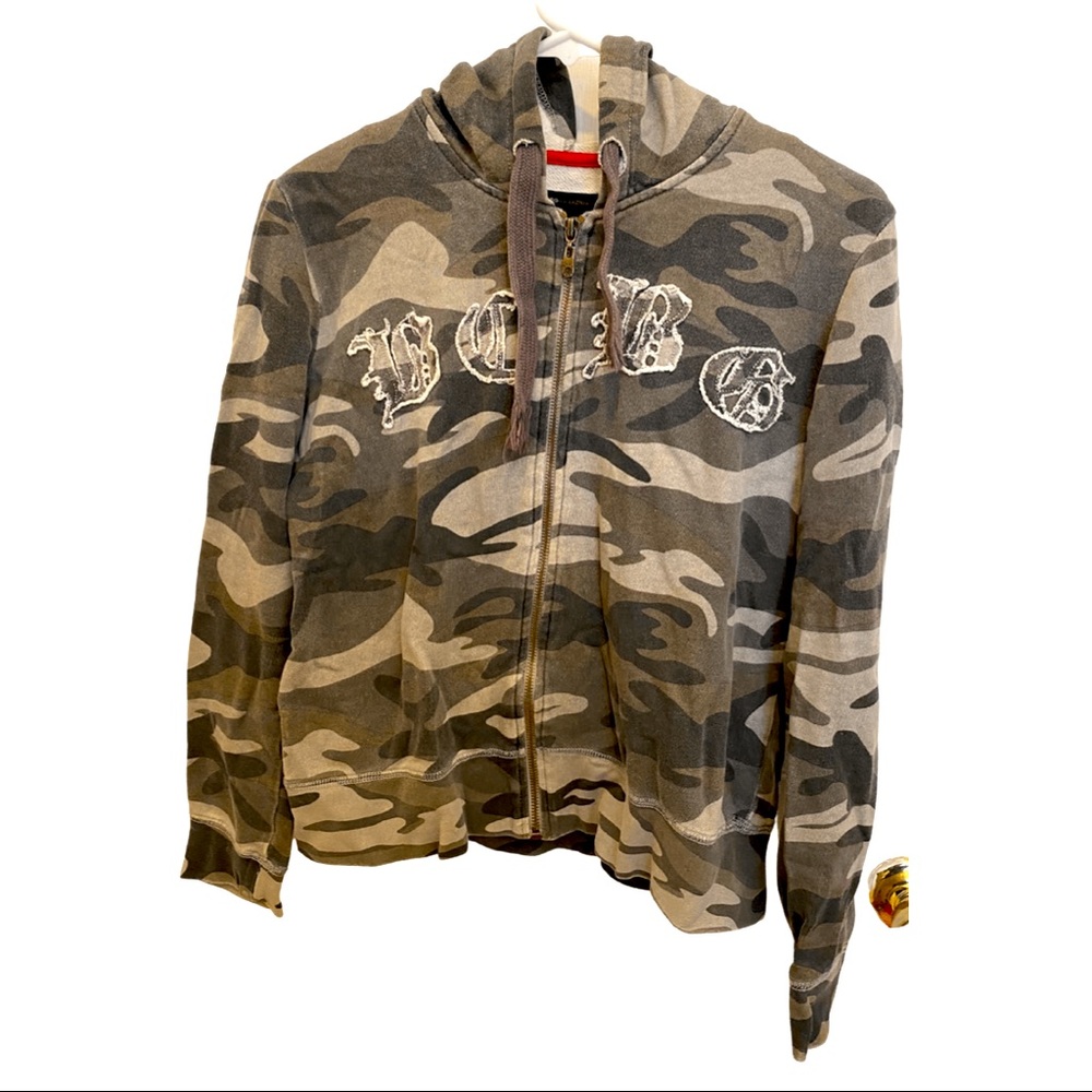 BCBG Maxazria Camouflage Zipped Hoodie, Size Medium